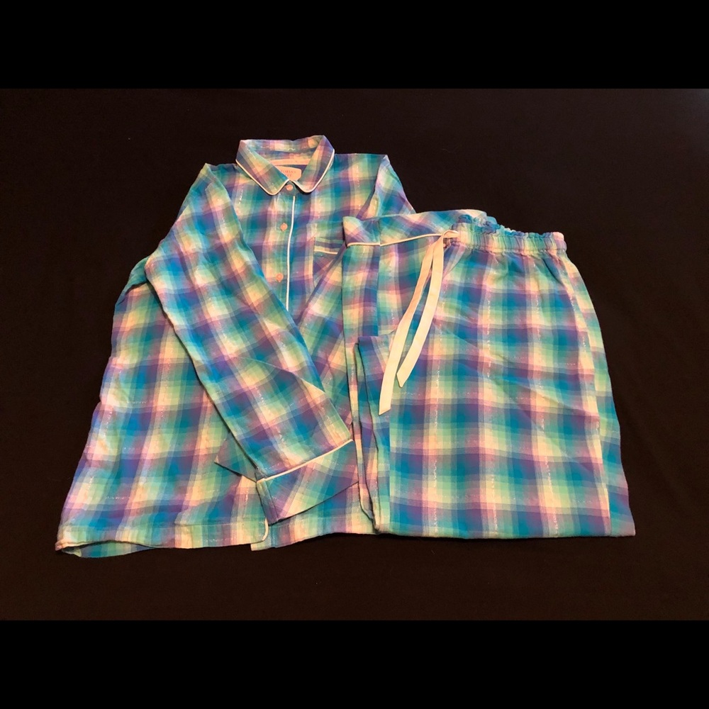 Victoria’s Secret Teal Plaid PJ Set S